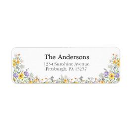 Kleurrijke Spring Wildflower Garden Retouradres Etiket