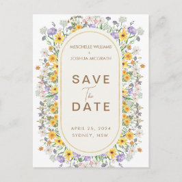 Kleurrijke Spring Wildflower Garden Save the Date Aankondigingskaart