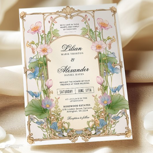 Kleurrijke Spring Wildflower Garden Wedding Kaart