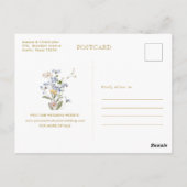 Kleurrijke Spring Wildflower Gold Save the Date Briefkaart (Achterkant)