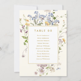 Kleurrijke Spring Wildflower Gold Zitplaatskaart Kaart