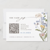 Kleurrijke Spring Wildflower Meadow Foto QR-code Save The Date (Voorkant)