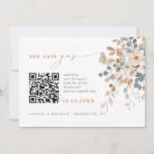 Kleurrijke Spring Wildflower Meadow Foto QR-code Save The Date (Voorkant)