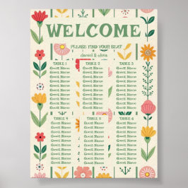 Kleurrijke Spring Wildflower Meadow G Seating Char Poster