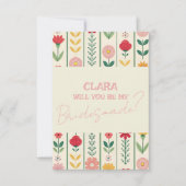 Kleurrijke Spring Wildflower Meadow Garden Bridesm Kaart (Voorkant)