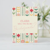 Kleurrijke Spring Wildflower Meadow Garden Bridesm Kaart (Staand voorkant)