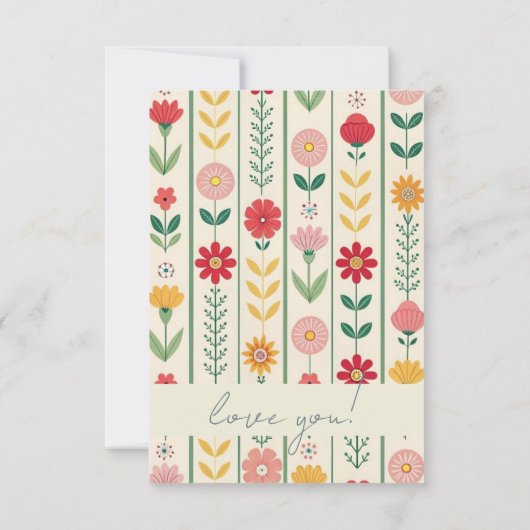 Kleurrijke Spring Wildflower Meadow Garden Bridesm Kaart (Achterkant)