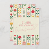 Kleurrijke Spring Wildflower Meadow Garden Bridesm Kaart (Voorkant / Achterkant)