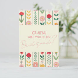 Kleurrijke Spring Wildflower Meadow Garden Bridesm Kaart
