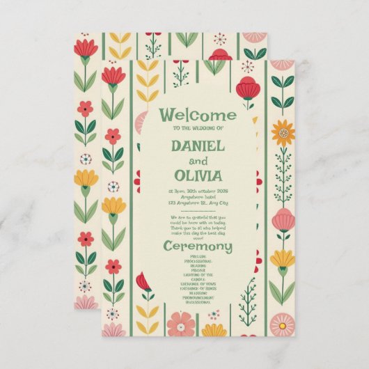 Kleurrijke Spring Wildflower Meadow Garden-program (Voorkant / Achterkant)