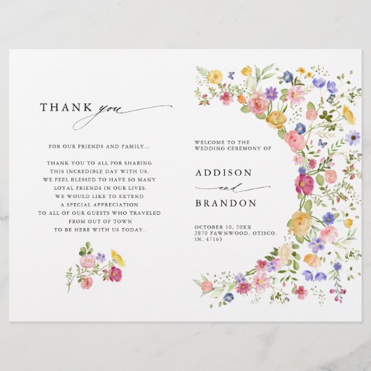 Kleurrijke Spring Wildflower Meadow Garden Program (Voorkant)