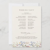 Kleurrijke Spring Wildflower Meadow Garden Program Kaart (Achterkant)