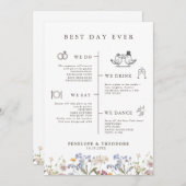 Kleurrijke Spring Wildflower Meadow Garden Program Kaart (Voorkant / Achterkant)