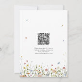 Kleurrijke Spring Wildflower Meadow Garden QR-code Save The Date (Achterkant)
