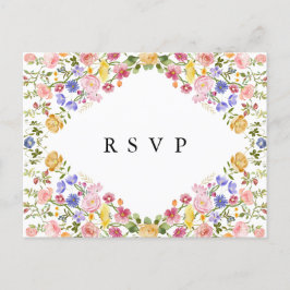 Kleurrijke Spring Wildflower Meadow Garden RSVP Briefkaart
