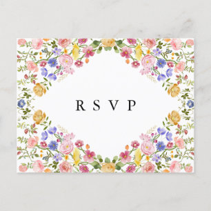 Kleurrijke Spring Wildflower Meadow Garden RSVP Briefkaart