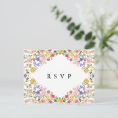 Kleurrijke Spring Wildflower Meadow Garden RSVP Briefkaart (Staand voorkant)