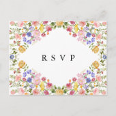 Kleurrijke Spring Wildflower Meadow Garden RSVP Briefkaart (Voorkant)