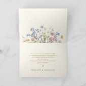 Kleurrijke Spring Wildflower Meadow Gold Wedding Bedankkaart (Binnen)