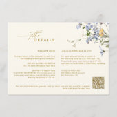 Kleurrijke Spring Wildflower Meadow Gold Wedding Informatiekaartje (Voorkant)