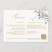 Kleurrijke Spring Wildflower Meadow Gold Wedding Informatiekaartje (Voorkant)