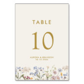 Kleurrijke Spring Wildflower Meadow Gold Wedding Kaart (Achterkant)