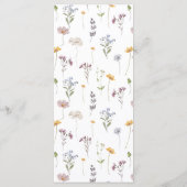 Kleurrijke Spring Wildflower Meadow Gold Wedding Menu (Achterkant)
