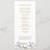 Kleurrijke Spring Wildflower Meadow Gold Wedding Programmakaart (Achterkant)