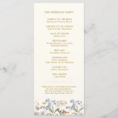 Kleurrijke Spring Wildflower Meadow Gold Wedding Programmakaart (Achterkant)