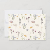 Kleurrijke Spring Wildflower Meadow Gold Wedding RSVP Kaartje (Achterkant)