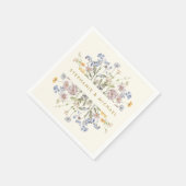 Kleurrijke Spring Wildflower Meadow Gold Wedding Servet (Hoek)