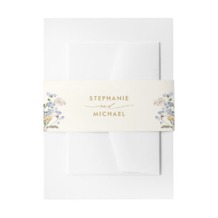 Kleurrijke Spring Wildflower Meadow Gold Wedding Uitnodigingen Wikkel