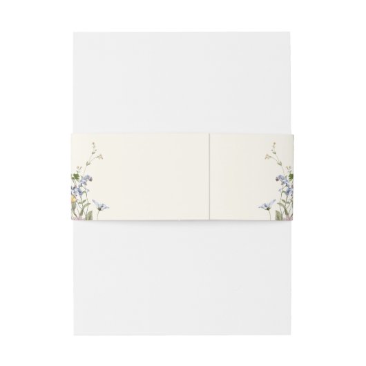 Kleurrijke Spring Wildflower Meadow Gold Wedding Uitnodigingen Wikkel (Achterkant Voorbeeld)