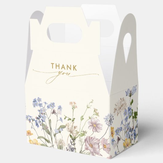 Kleurrijke Spring Wildflower Meadow Golden Wedding Bedankdoosjes (Geopend)