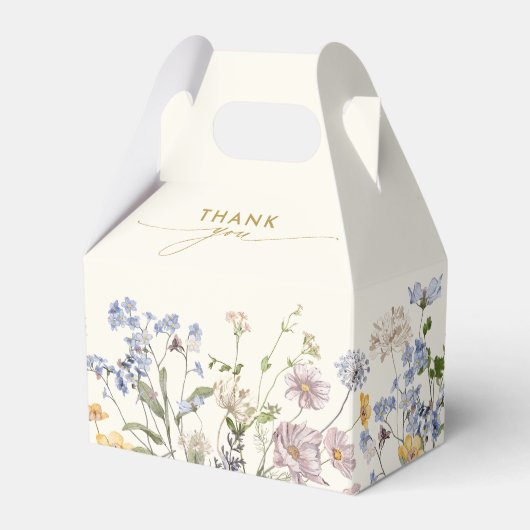 Kleurrijke Spring Wildflower Meadow Golden Wedding Bedankdoosjes (Voorkant Zijde)