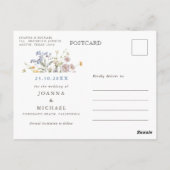 Kleurrijke Spring Wildflower Meadow Save the Date Briefkaart (Achterkant)
