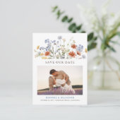 Kleurrijke Spring Wildflower Meadow Save the Date Briefkaart (Staand voorkant)