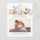 Kleurrijke Spring Wildflower Meadow Save the Date Briefkaart (Voorkant)