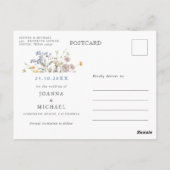 Kleurrijke Spring Wildflower Meadow Save the Date Briefkaart (Achterkant)