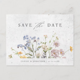 Kleurrijke Spring Wildflower Meadow Save the Date Briefkaart