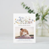 Kleurrijke Spring Wildflower Meadow Save the Date Briefkaart (Staand voorkant)