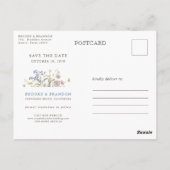 Kleurrijke Spring Wildflower Meadow Save the Date Briefkaart (Achterkant)