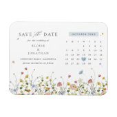 Kleurrijke Spring Wildflower Meadow Save the Date Magneet (Horizontaal)