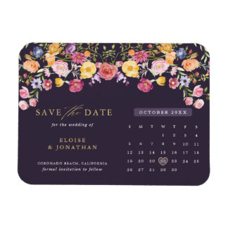 Kleurrijke Spring Wildflower Meadow Save the Date Magneet