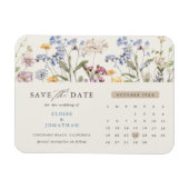 Kleurrijke Spring Wildflower Meadow Save the Date Magneet (Horizontaal)