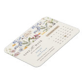 Kleurrijke Spring Wildflower Meadow Save the Date Magneet (Linkerzijde)