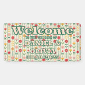 Kleurrijke Spring Wildflower Meadow Seating Charts Spandoek (Horizontaal)