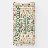 Kleurrijke Spring Wildflower Meadow Seating Charts Spandoek (Verticaal)