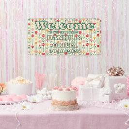 Kleurrijke Spring Wildflower Meadow Seating Charts Spandoek