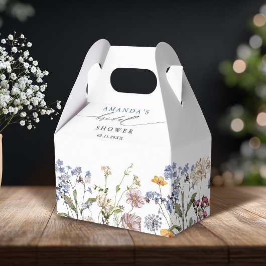 Kleurrijke Spring Wildflower Meadow Vrijgezellenfe Bedankdoosjes